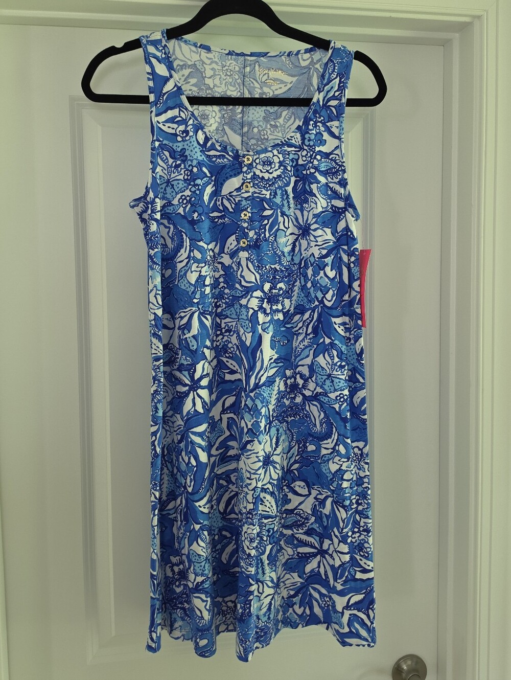 NWT Lilly Pulitzer Blue and White Floral Sleeveless Dress